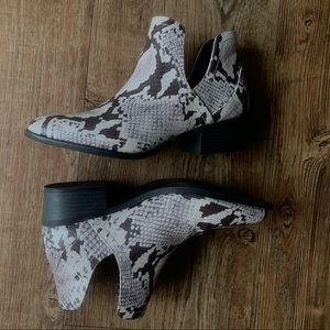 Snake skin booties
